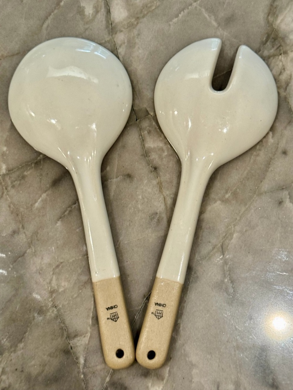 Magnolia Hearth and Hand Stoneware Salad Servers Spoon Set NEW! - Picture 2 of 4